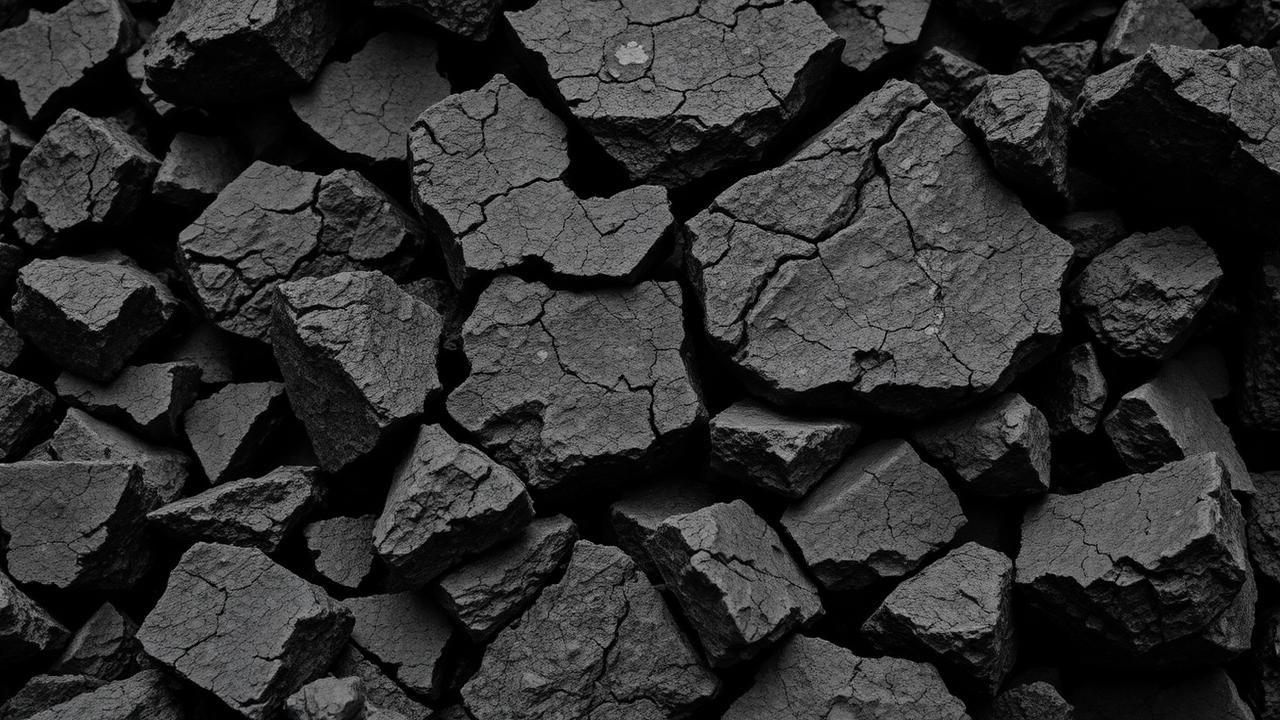 Black and white close up of broken lava rock